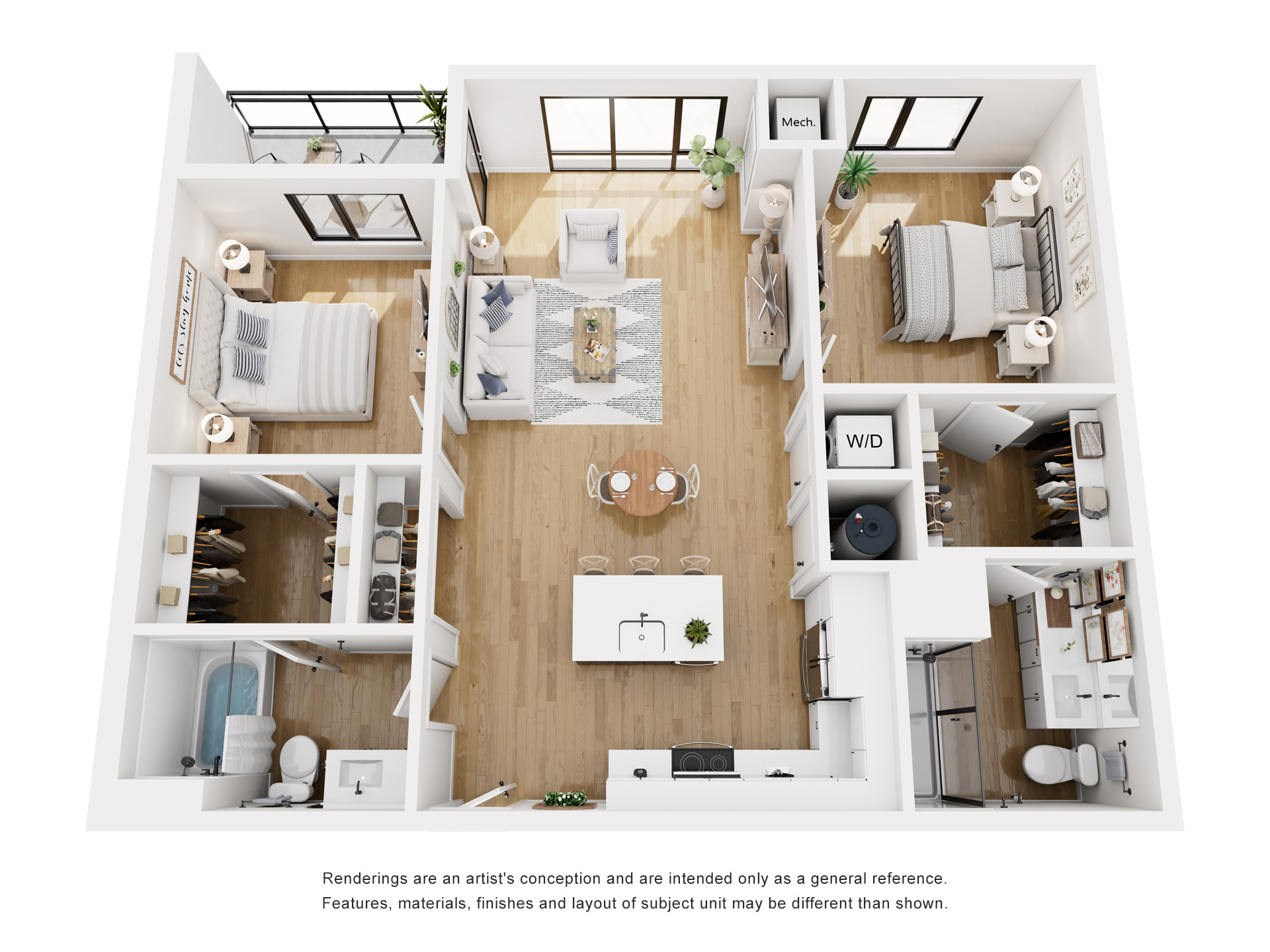 Floor plan layout diagram for B2-1125